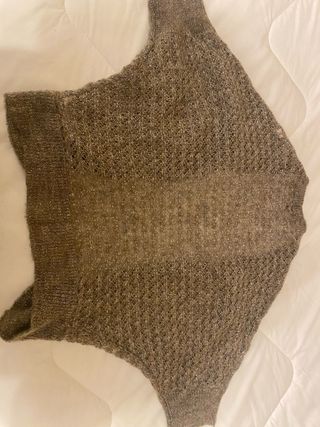 Rebeca lana calada plata hilo brillante