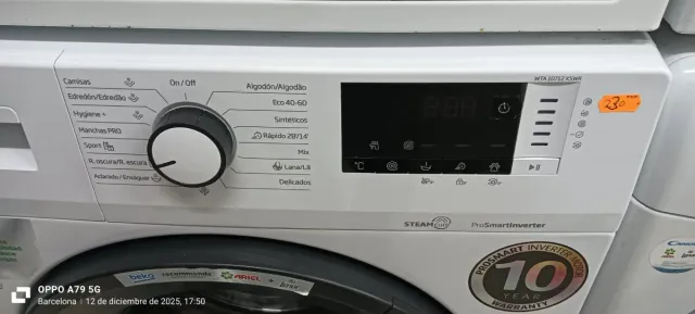 Lavadora Beko Carga Frontal 10 Kg RPM 1400