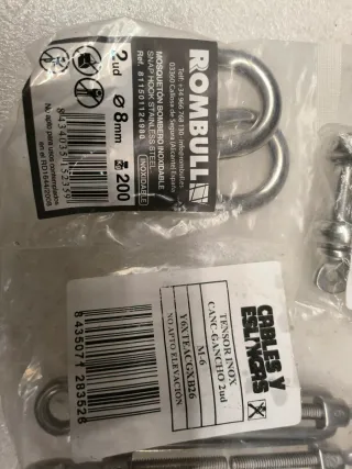 Acciaio inox, anelli di ritenuta, moschettoni da pompiere e tenditori