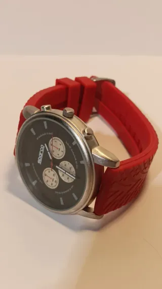Reloj Sparco Cronógrafo Negro y Rojo