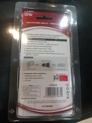 Convertitore USB 2.0 a Seriale RS232 9 Poli Link