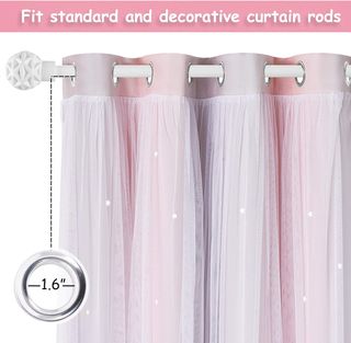 Cortine Opache con Tende Bianche NICETOWN per Bambine