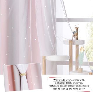 Cortine Opache con Tende Bianche NICETOWN per Bambine