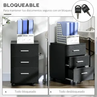 Cajonera archivador negra