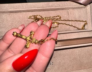 Cordón y Cruz Oro Hombre