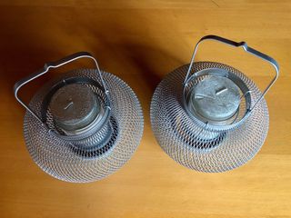 2 splendidi portacandele in metallo argentato