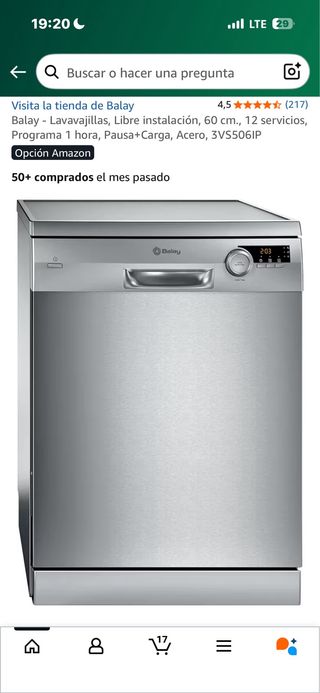 Lavavajillas Balay Acero Inoxidable