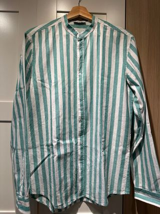 Camisa rayas verde y blanca
