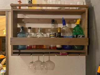 Portabottiglie da parete in legno