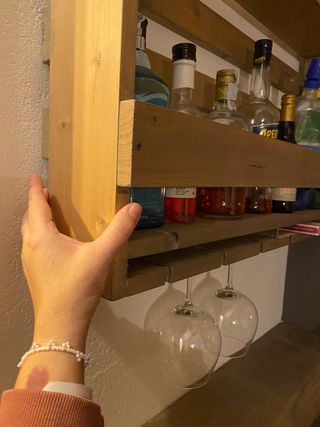 Portabottiglie da parete in legno