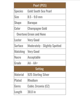 Conjunto collar y pendientes perla Mar del Sur