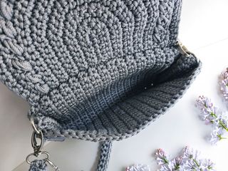 Bolso Crochet Gris Hecho a Mano