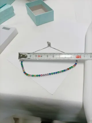 Nueva,Pulsera Plata Sello 925 Circonitas Multicolo