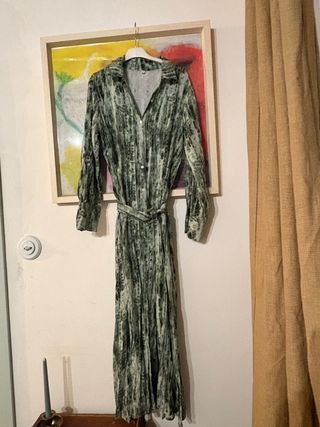 Vestido camisero largo estampado