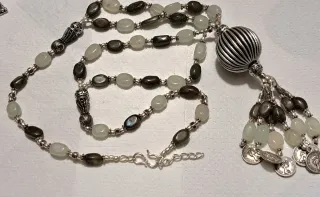 Collana e orecchini indiani prenhite argento india