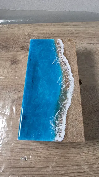 Cajita de madera mar resina epoxi