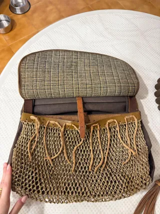 Bolsa de caza y cinturón de piel