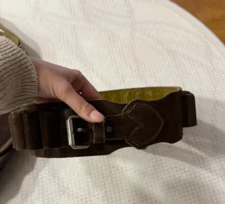 Bolsa de caza y cinturón de piel