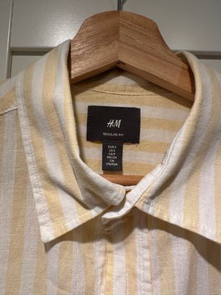 Camisa H&M rayas amarillas y blancas
