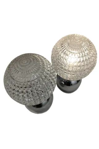 2 Candeeiros Vintage Vidro e Metal