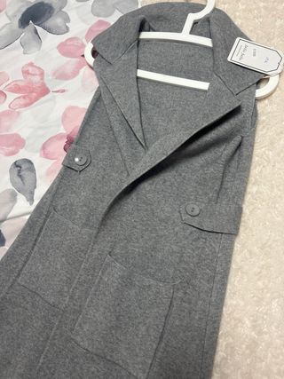 Chaleco largo gris talla única