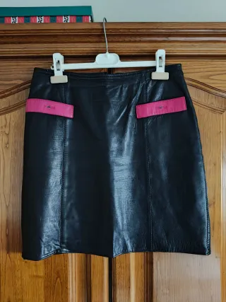 Falda de cuero vintage