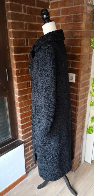 Abrigo largo piel Astracán Negro