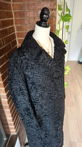 Abrigo largo piel Astracán Negro