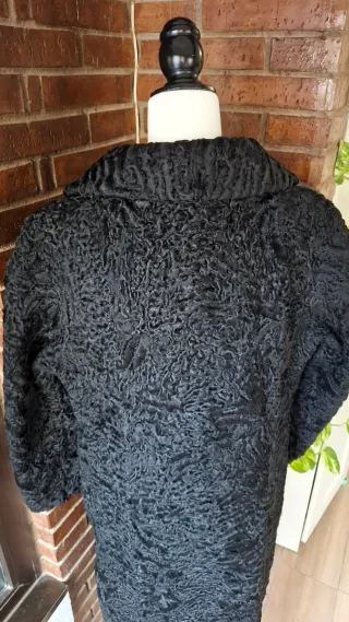 Abrigo largo piel Astracán Negro