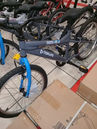 Bicicleta TOPLIFE gris y azul