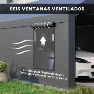 Carpa Garaje 6x3,6m Gris