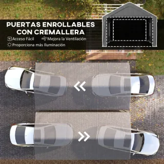 Carpa Garaje 6x3,6m Gris