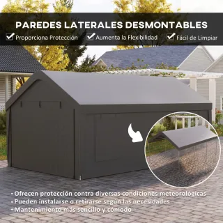 Carpa Garaje 6x3,6m Gris