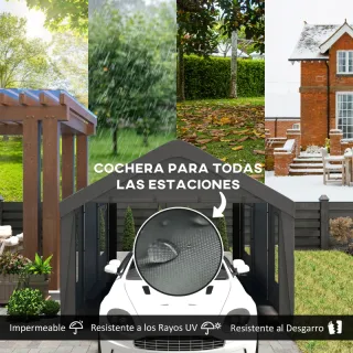 Carpa Garaje 6x3,6m Gris