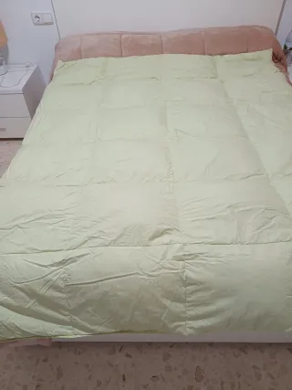 Edredón plumón verde cama 90 reversible