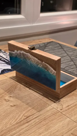 Cajita madera mar resina epoxi