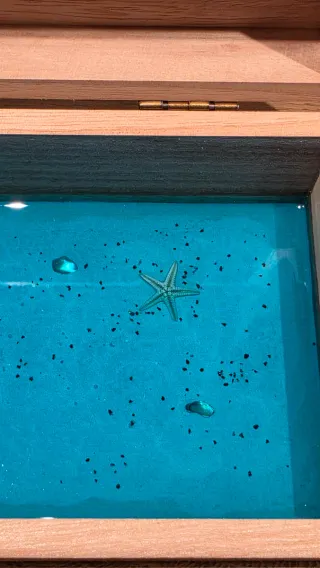 Cajita madera mar resina epoxi