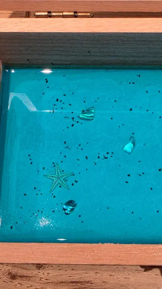 Cajita madera mar resina epoxi