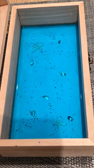 Cajita madera mar resina epoxi