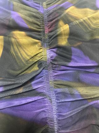 Vestido Zara Malla Fruncido Estampado