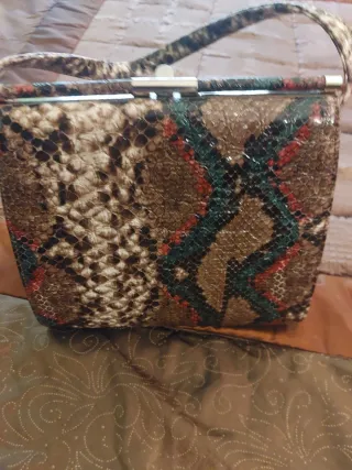 Bolso de piel de serpiente multicolor