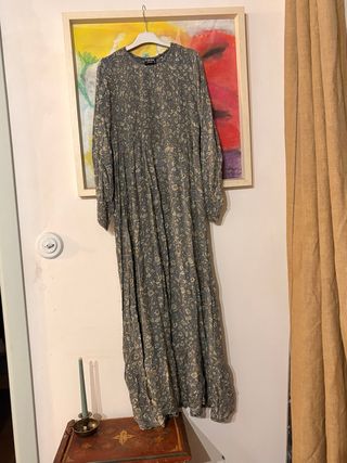 Vestido largo estampado flores