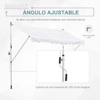 Toldo retráctil blanco