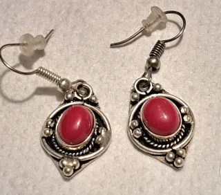 3 paia orecchini indiani pietre labradorite bambù