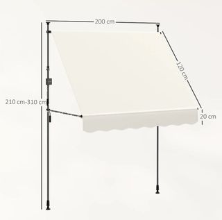 Toldo retráctil crema