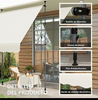 Toldo retráctil crema