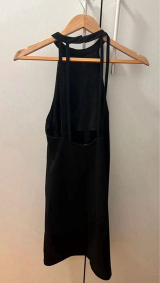 Vestido negro fiesta halter