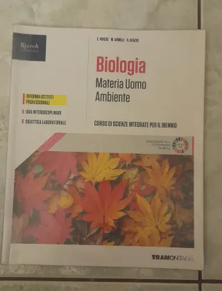 Libro scolastico Biologia Materia Uomo Ambiente