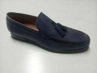 Zapatos de vestir borlas piel azul marino talla 43