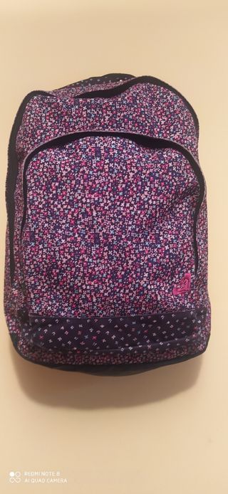 Mochila Roxy floral rosa y morada
